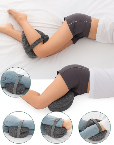 Coussin Orthopédique à Mémoire de Forme pour Genoux avec lanière de maintient