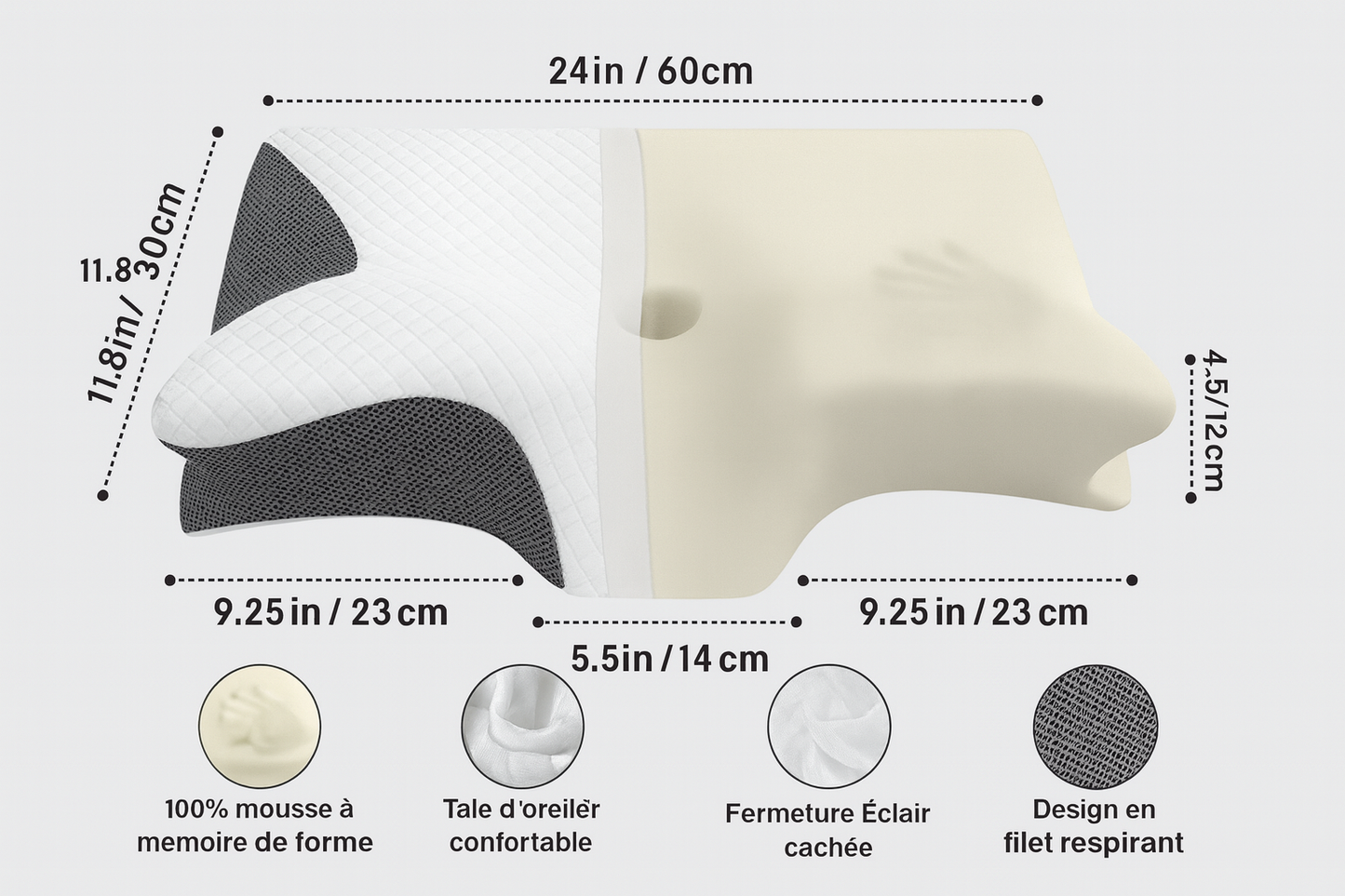 Coussin orthopédique à mémoire de forme pour soulager le dos (le meilleur)