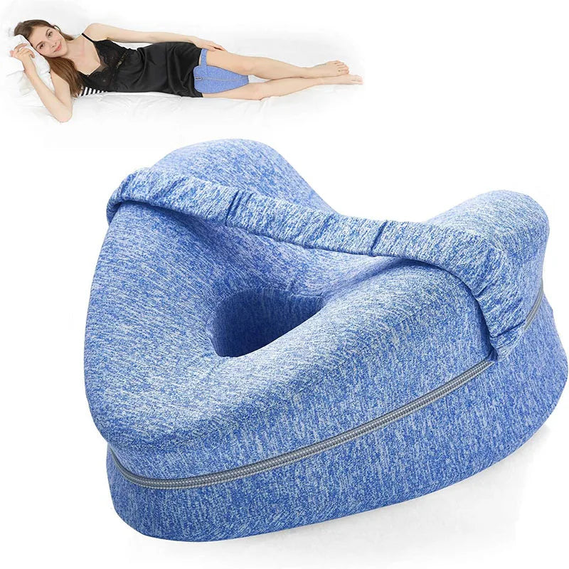 Coussin Orthopédique à Mémoire de Forme pour Genoux avec lanière de maintient